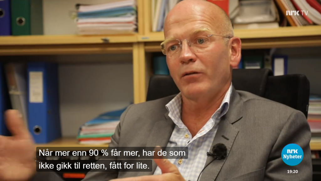 Advokat og partner Christian Lundin ble intervjuet av NRK Dagsrevyen om for lave erstatningstilbud i saker om personskade.